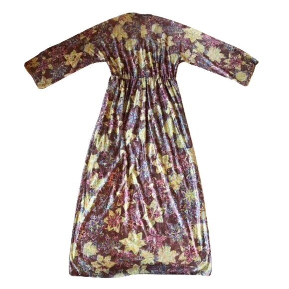 Vintage 70s maxi metallic dress with great print - Picture 11 of 12